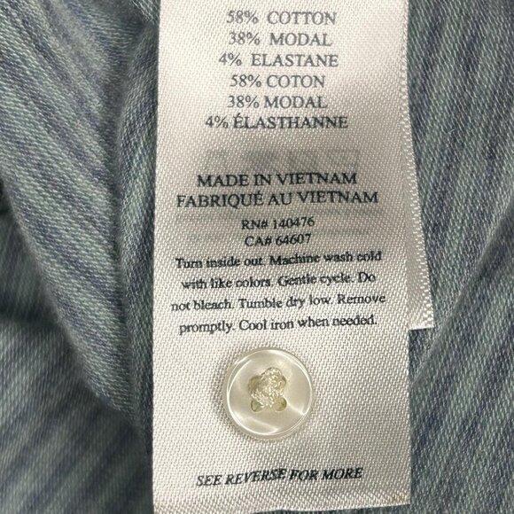 Faherty Polo Shirt Mens 2XL Movement Micro Stripe Modal Blend Stretch Soft - Picture 5 of 11